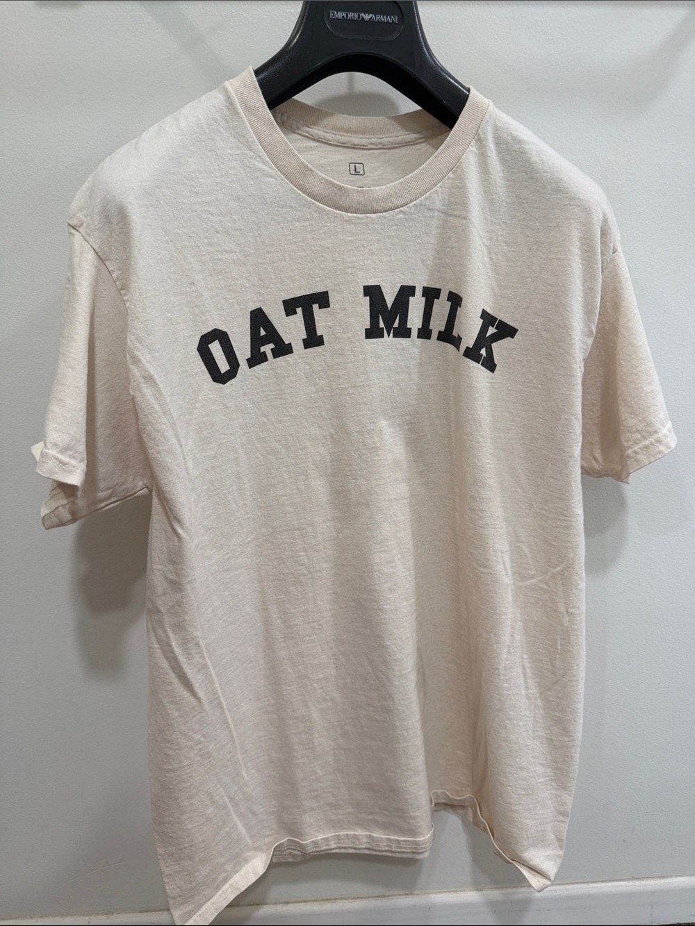 OAT MILK Men's Cream Short Sleeve Graphic Tee